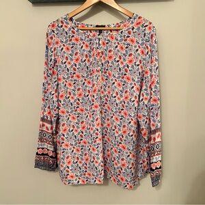 Talbots Multicolor Floral Blouse 2X, pretty details, never worn!